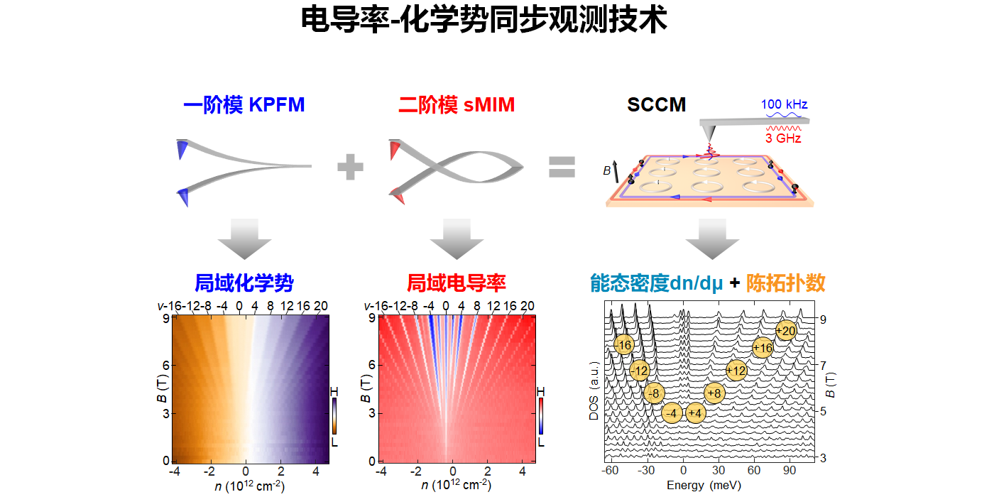 对量子霍尔铁磁体中局域电导与化学势的同步纳米级成像